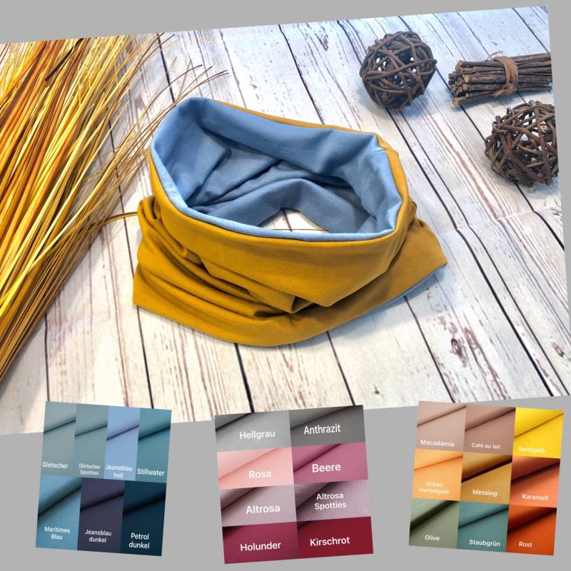 Wendeloop Loop Unifarben Wunschfarben, Anfertigung Ab Ku 44cm Baby Kinder Damen Herren, Auch Als Halstuch Möglich von KleineNaeaehmadame