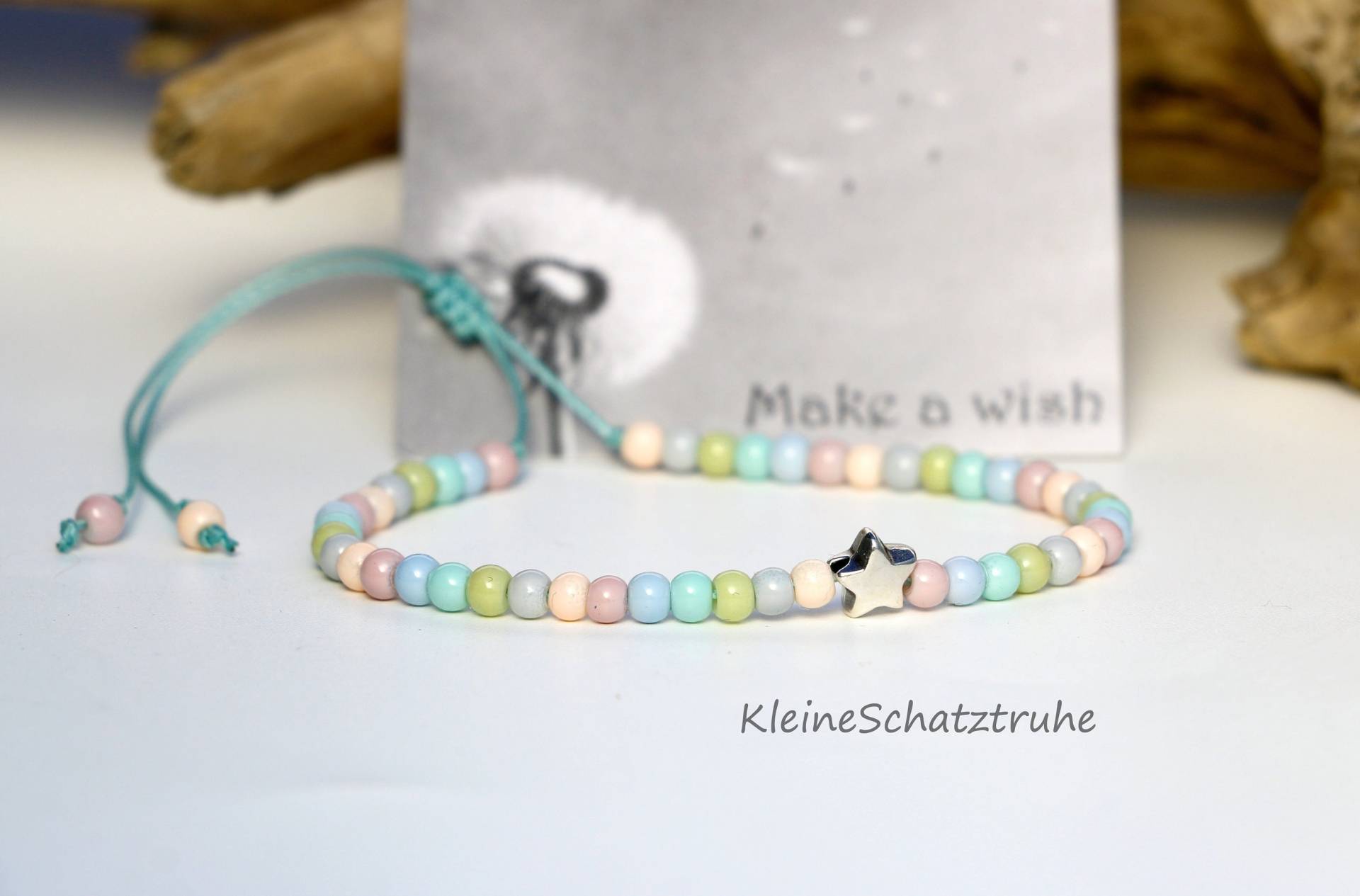 Filigranes Freundschaftsarmband Pastell Stern von KleineSchatztruhe