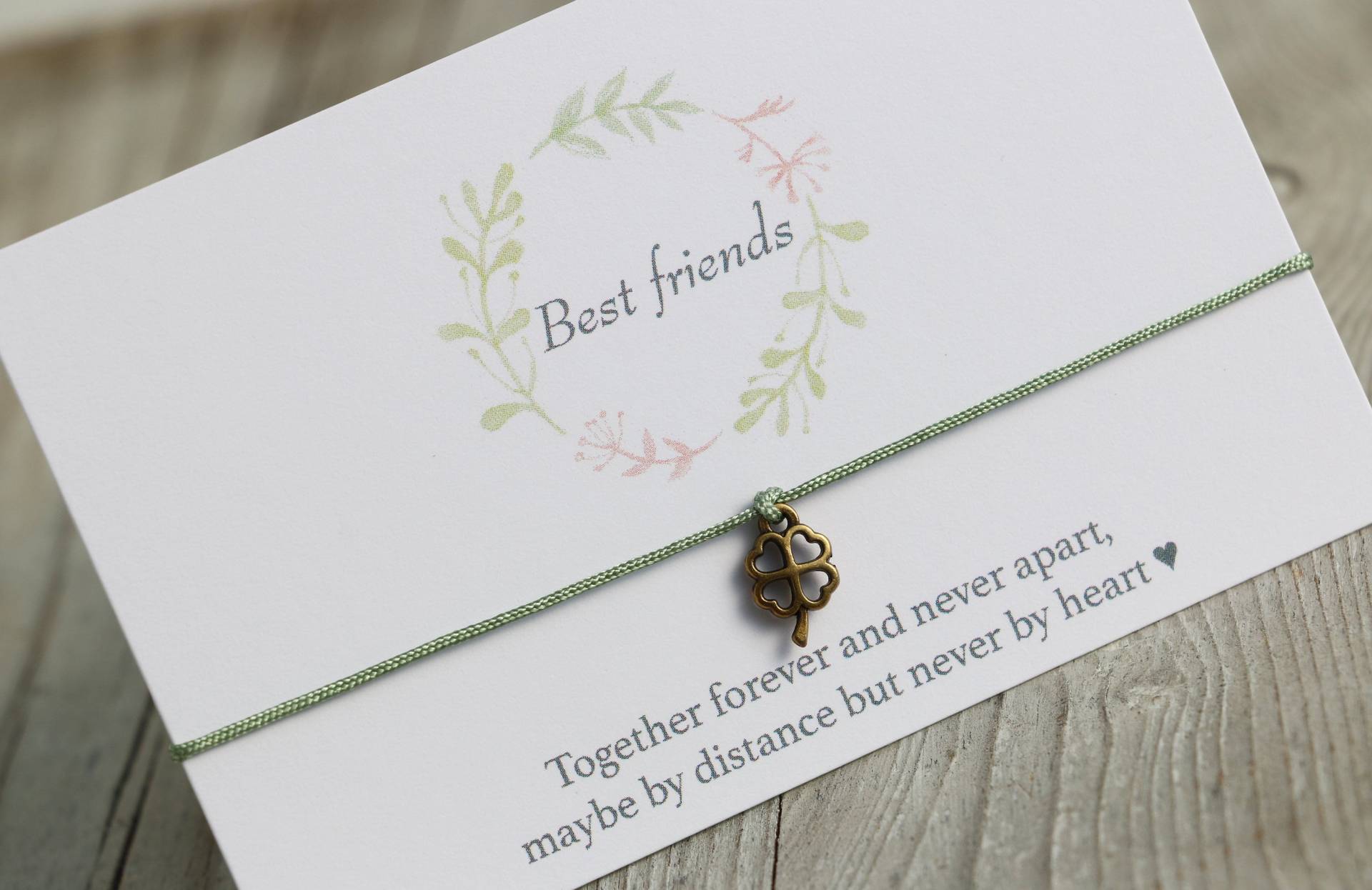 Freundschaftsarmband Kleeblatt Glücksbringer Freundin von KleineSchatztruhe