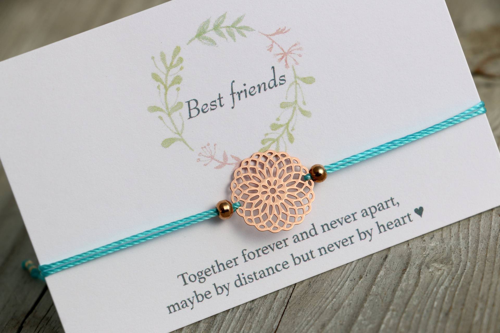 Freundschaftsarmband Mandala Roségold Türkis Freundschaftsarmband Mandala Roségold Türkis von KleineSchatztruhe