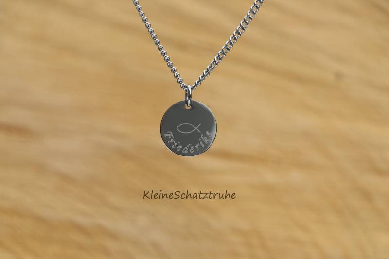 Kinderkette Mit Gravur Edelstahl Taufe Kommunion von KleineSchatztruhe