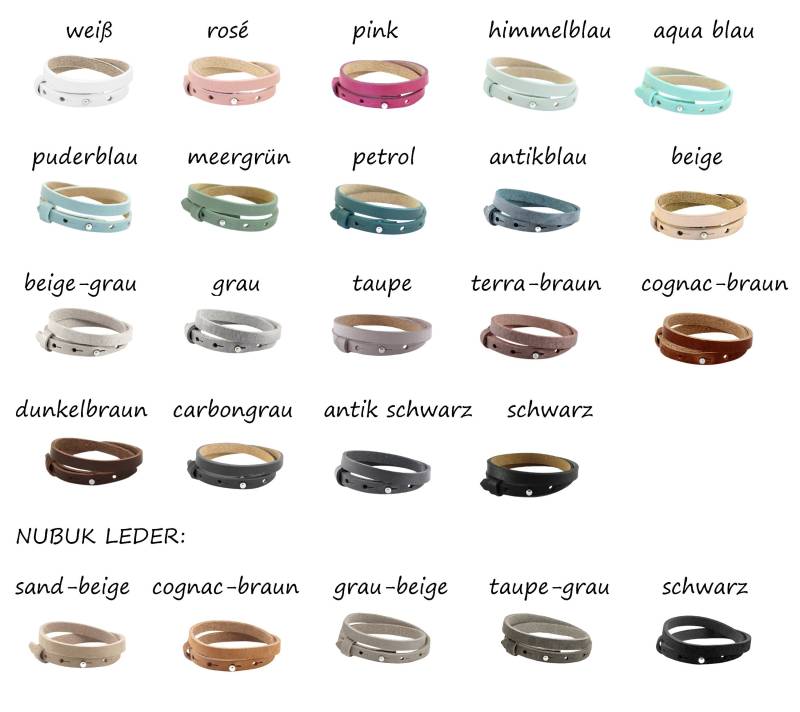 Lederwickelarmband Für Schiebeperlen in Wunschfarbe von KleineSchatztruhe