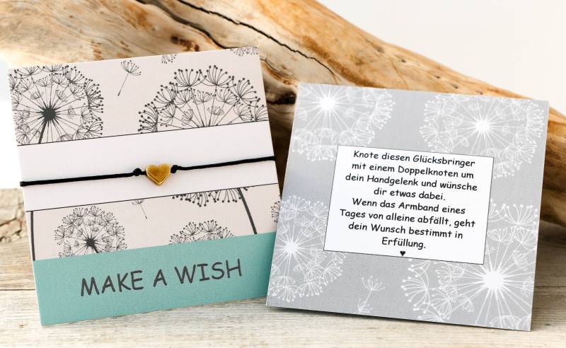 Make A Wish Armband Herz von KleineSchatztruhe