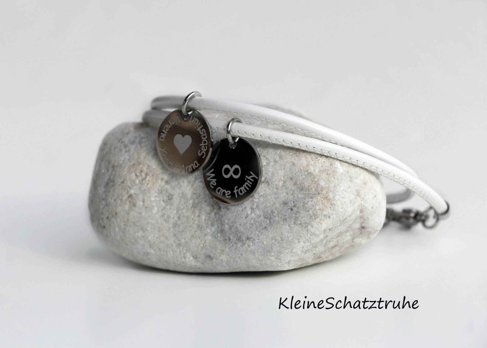 Nappaleder Armband Mit Gravur, Edelstahl von KleineSchatztruhe