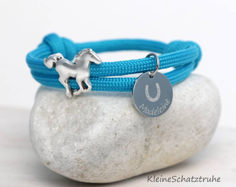 Personalisiertes Armband, Paracord, Geschenk Einschulung, Wunschgravur von KleineSchatztruhe