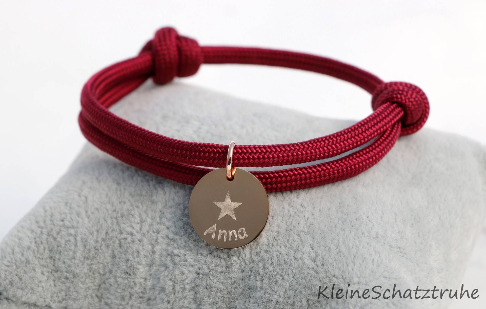Personalisiertes Paracord Armband, Rosévergoldeter Edelstahl, Geschenk Mädchen Personalisiertes Paracord Armband, Rosévergoldeter Edelstahl, Geschenk Mädchen von KleineSchatztruhe