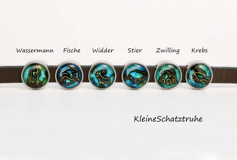 Schiebeperle "sternzeichen" Für Lederarmbänder von KleineSchatztruhe