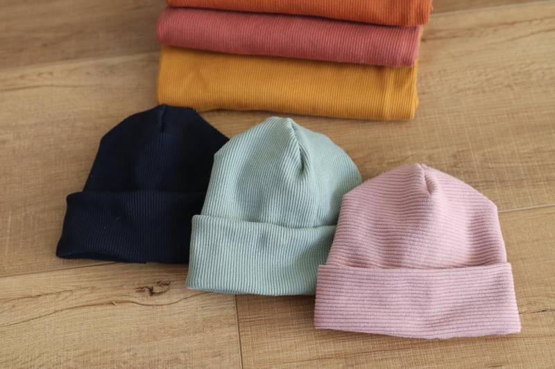 Beanie Für Kinder Und Baby Aus Rippjersey Ripbeanie von KleineStoffwunder