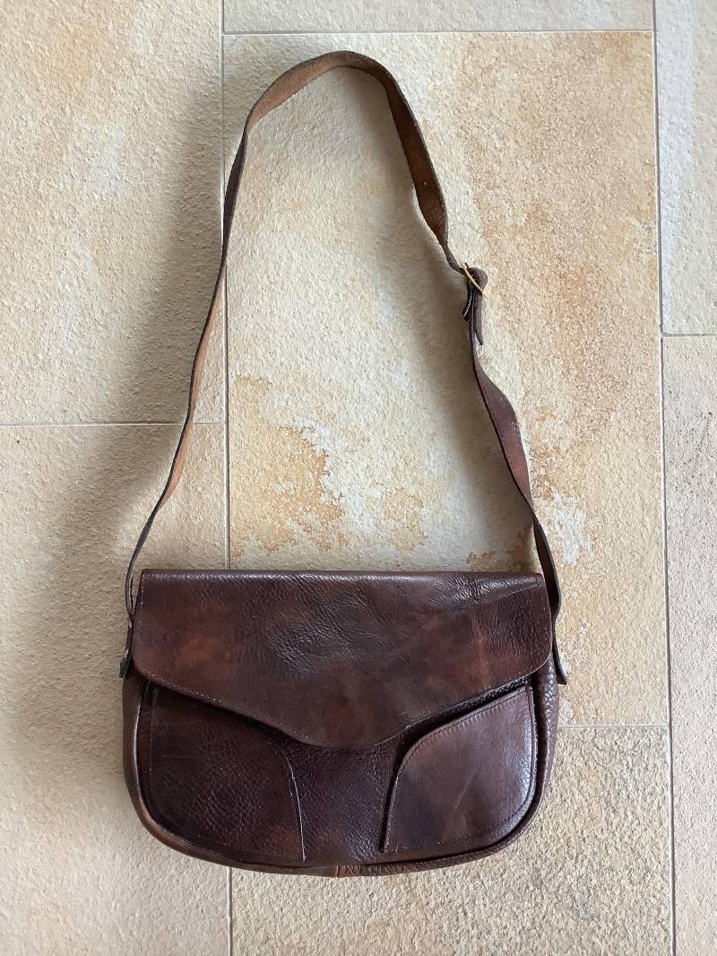 Boho-style - Hippie Vintage Leder-Umhängetasche Made in Italy von KleineWerteDinge