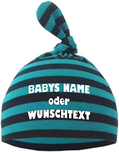 KLEINER FRATZ Baby Mütze Bedruckt mit Ihrem WUNSCHTEXT (Farbe Petrol/Aqua) (Gr. 1 (0-74)) von Kleiner Fratz