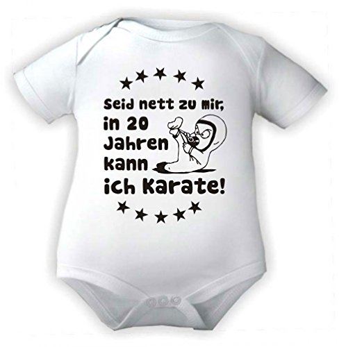 Kleiner Fratz Baby Body 1/4-Arm (Fb. weiss) (Gr.62) Seid nett zu mir in 20 Jahren kann ich Karate/COOK von Kleiner Fratz