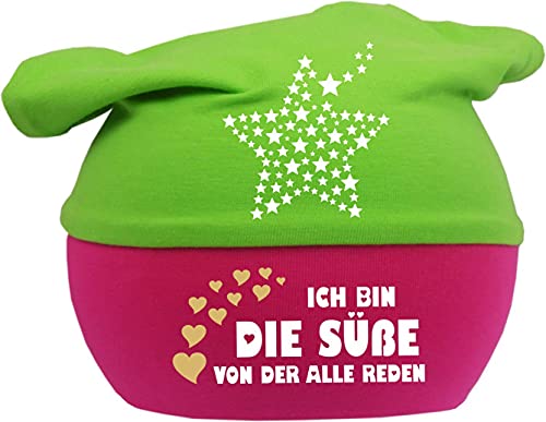 Kleiner Fratz Baby Kopftuch Mütze Multicolor Stern (Farbe pink-Lime) (Gr. 3 (98-122) Ich Bin die Suesse von der alle reden von Kleiner Fratz