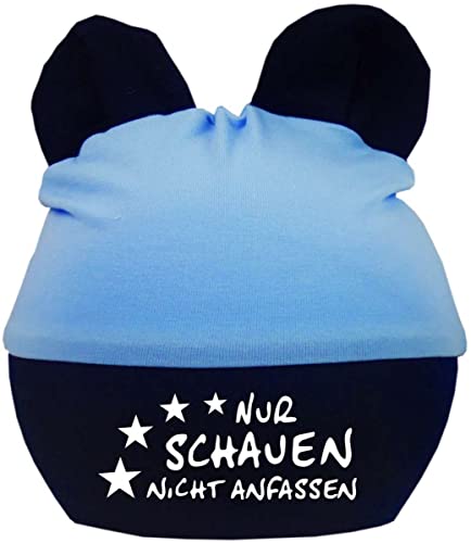 Kleiner Fratz Baby Ohren Mütze Multicolor (Farbe hellblau-Navy) (Gr. 3 (98-122) Nur schauen Nicht anfassen von Kleiner Fratz