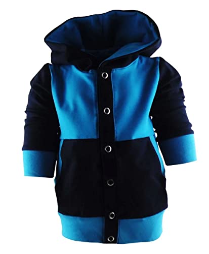 Kleiner Fratz Langarm Kapuzen Hoodie Multicolor Jacke (Farbe Navy-Atoll) (Gr. 98-104) von Kleiner Fratz