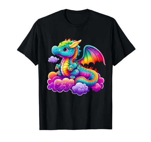 Drachen Drache Kinder Damen Herren Kleiner Süßer Drache Tier T-Shirt Drachen Drache Kinder Damen Herren Kleiner Süßer Drache Tier T-Shirt von Kleiner Süßer Drache Drachen Süßes Tier Fabelwesen