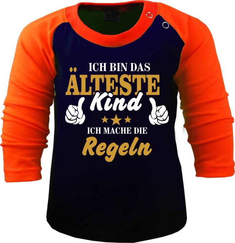 Baby & Kinder Langarm Baseball T-Shirt Mit Ich Bin Das Älteste Kind von KleinerFratzStore