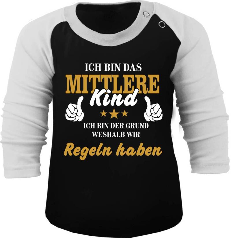 Baby & Kinder Langarm Baseball T-Shirt Mit Ich Bin Das Mittlere Kind von KleinerFratzStore