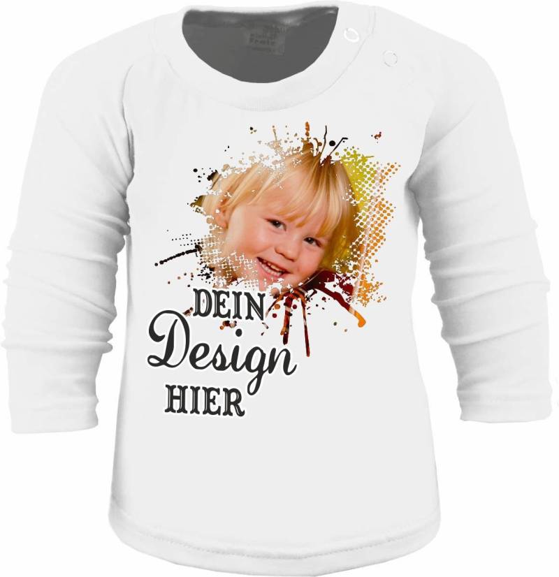 Baby & Kinder Langarm T-Shirt Basic Personalisiert Mit Deinem Wunschmotiv, Individuell Bedruckt Text, Logo, Foto von KleinerFratzStore