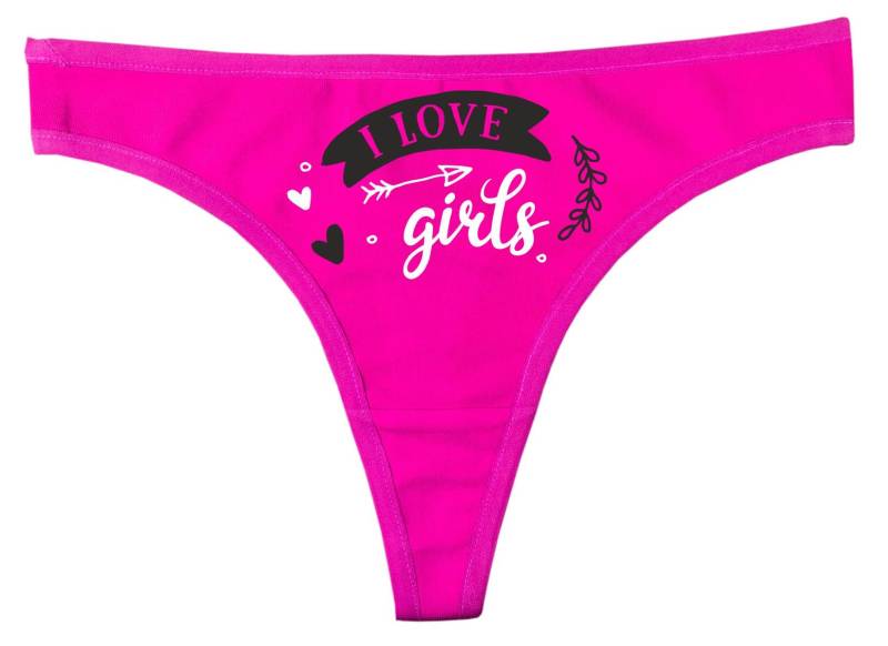Damen String Tanga Mit Dem Motiv I Love Girls von KleinerFratzStore