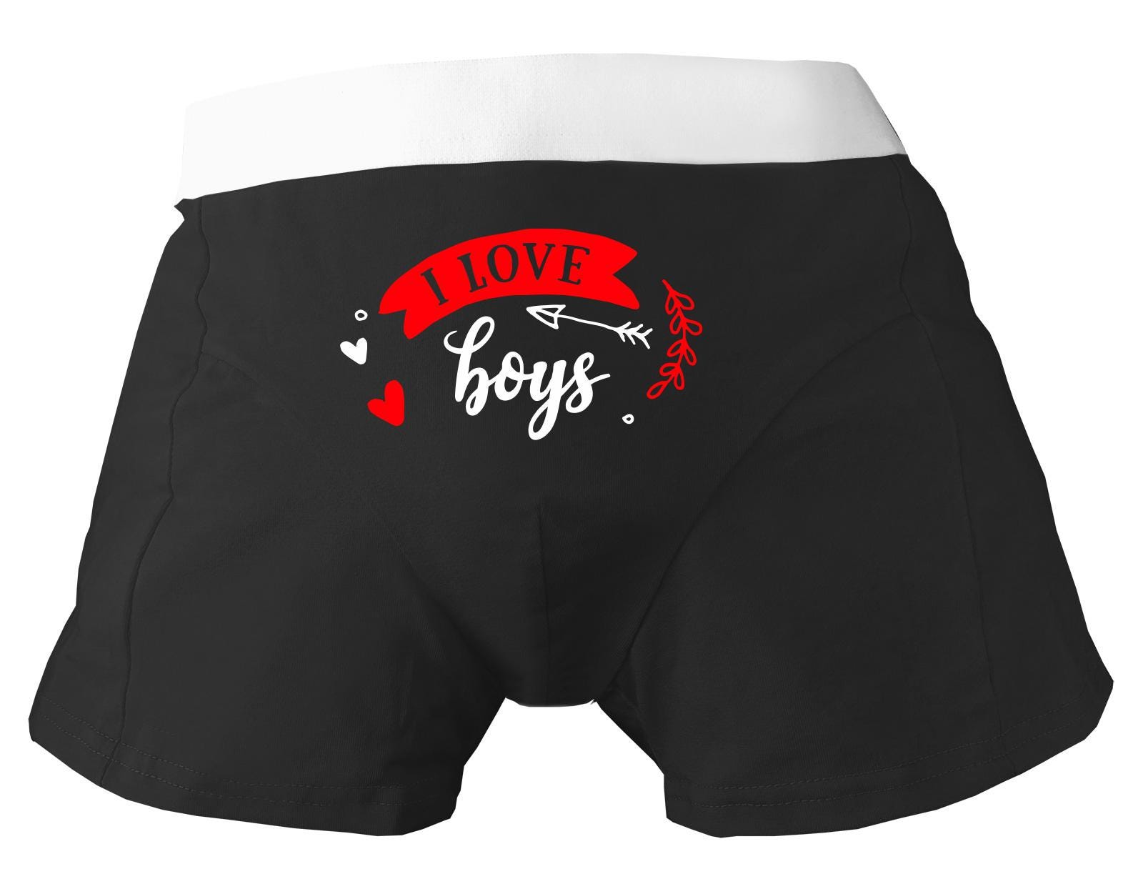 Herren Boxershort Bedruckt Mit I Love Boys von KleinerFratzStore