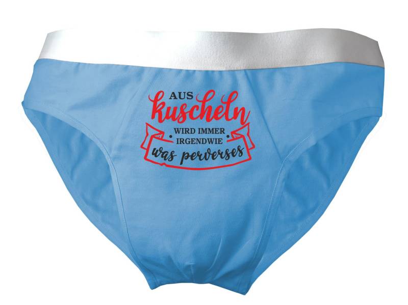 Herren Slip Bedruckt Mit Aus Kuscheln Wird Immer Etwas Perverses von KleinerFratzStore