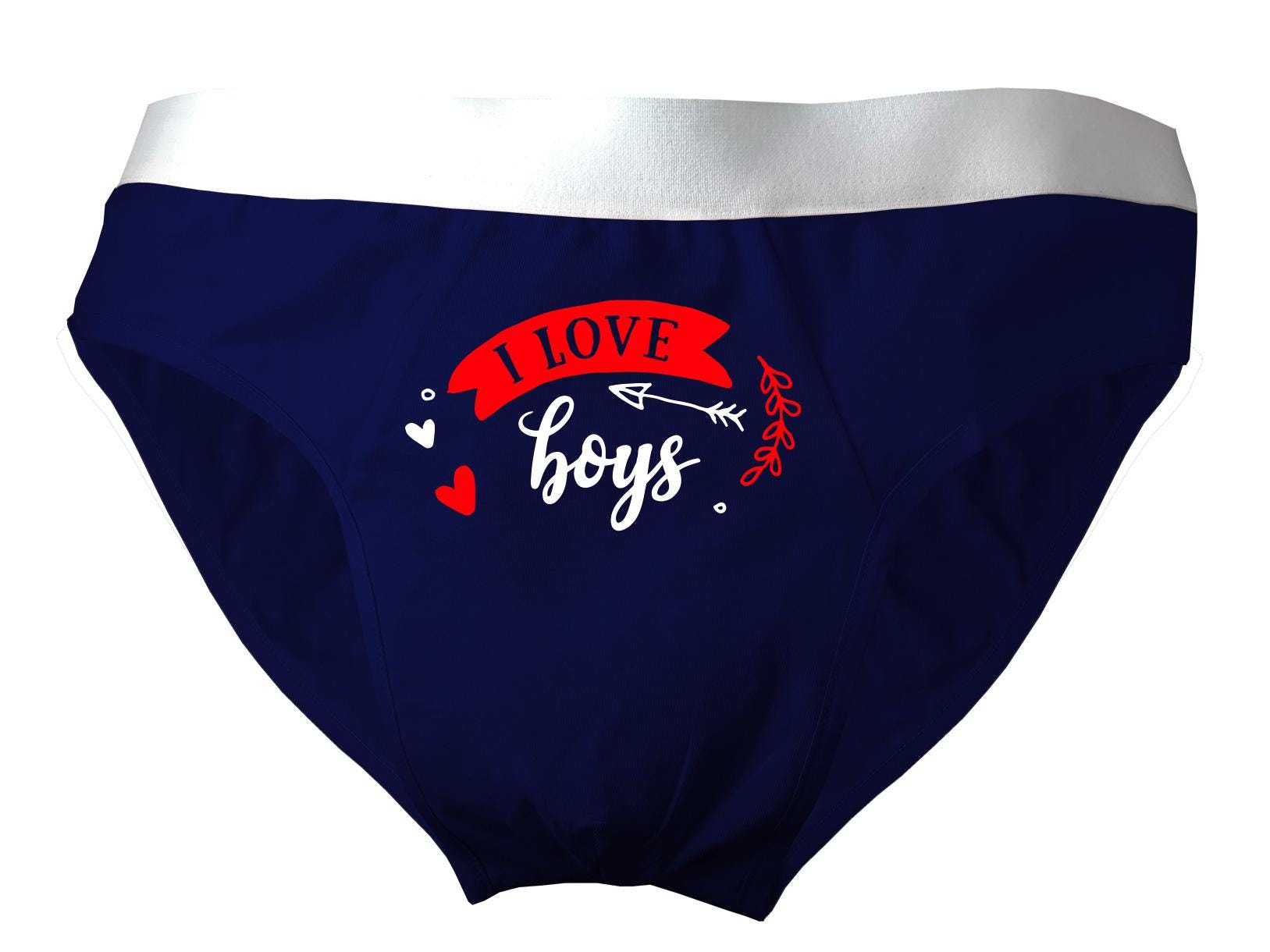 Herren Slip Bedruckt Mit I Love Boys von KleinerFratzStore