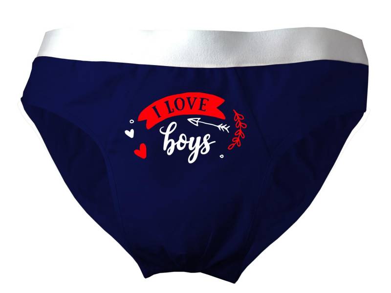Herren Slip Bedruckt Mit I Love Boys von KleinerFratzStore
