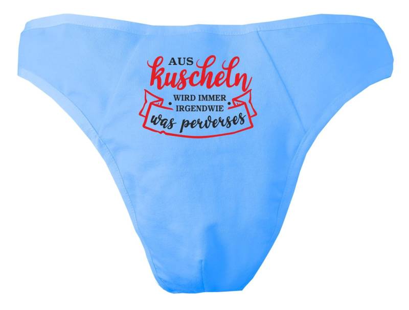 Herren String Tanga Bedruckt Mit "Aus Kuscheln Wird Immer Etwas Perverses" von KleinerFratzStore