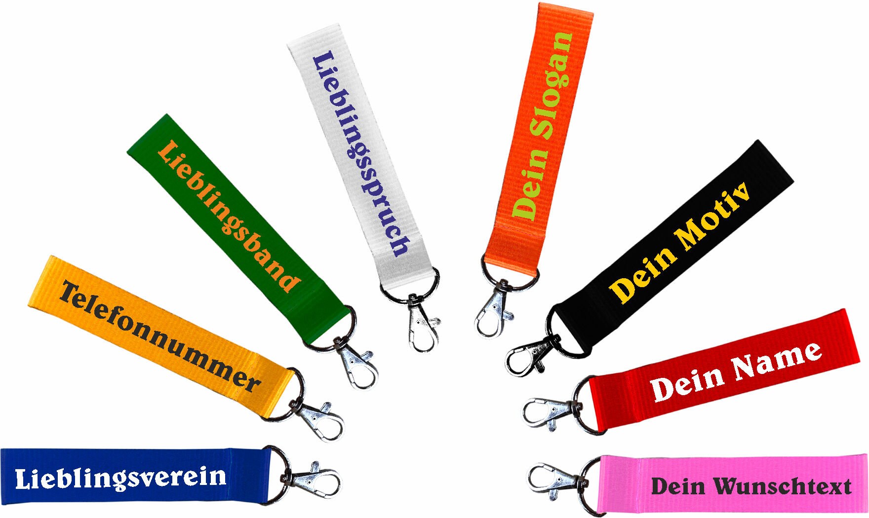 Kurzes Schüsselband 20 Mm Personalisiert Mit Wunschtext, Individuell Bedruckt Text, Logo, Foto von KleinerFratzStore