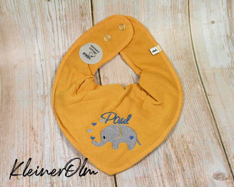 Halstuch Dreieckstuch Mit Druckknöpfen Namen Bestickt Personalisierbar von KleinerOlm