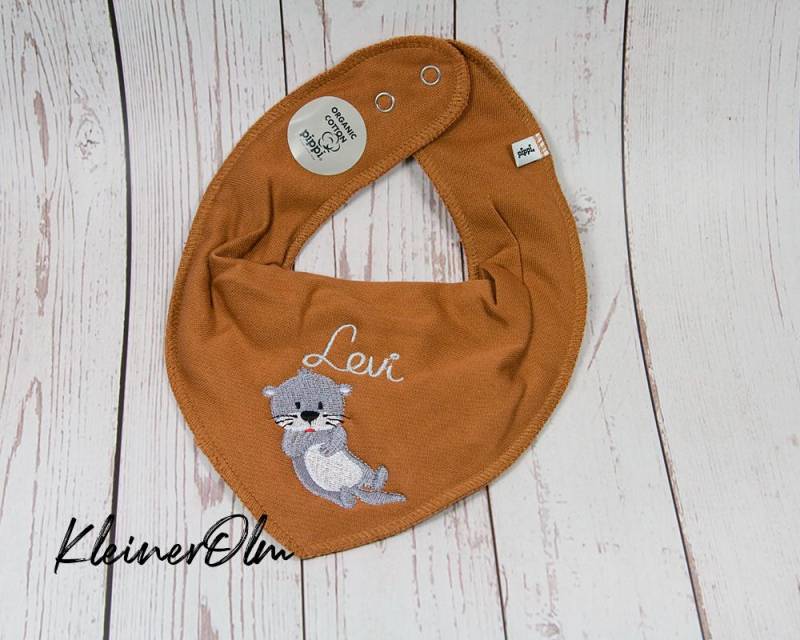 Halstuch Dreieckstuch Mit Druckknöpfen Namen Bestickt Personalisierbar von KleinerOlm