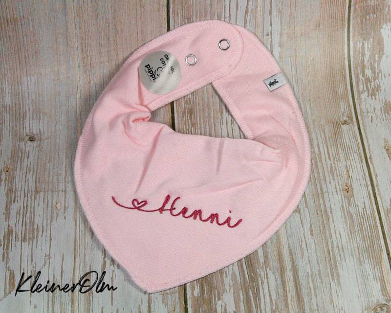 Halstuch Dreieckstuch Mit Druckknöpfen Namen Bestickt Personalisierbar von KleinerOlm