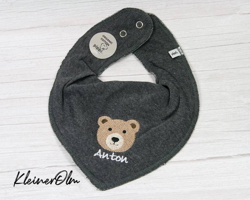 Halstuch Dreieckstuch Mit Druckknöpfen Namen Bestickt Personalisierbar von KleinerOlm