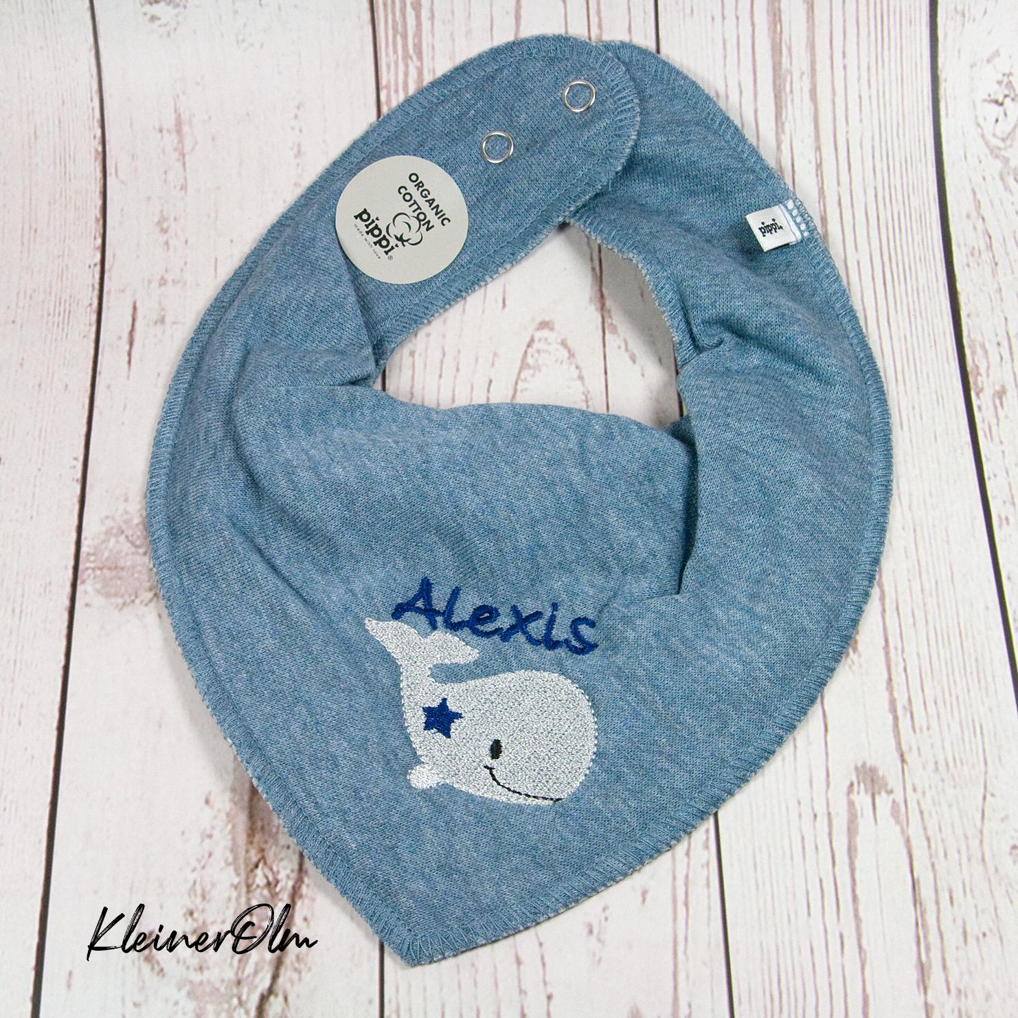 Halstuch Dreieckstuch Mit Druckknöpfen Namen Bestickt Personalisierbar von KleinerOlm