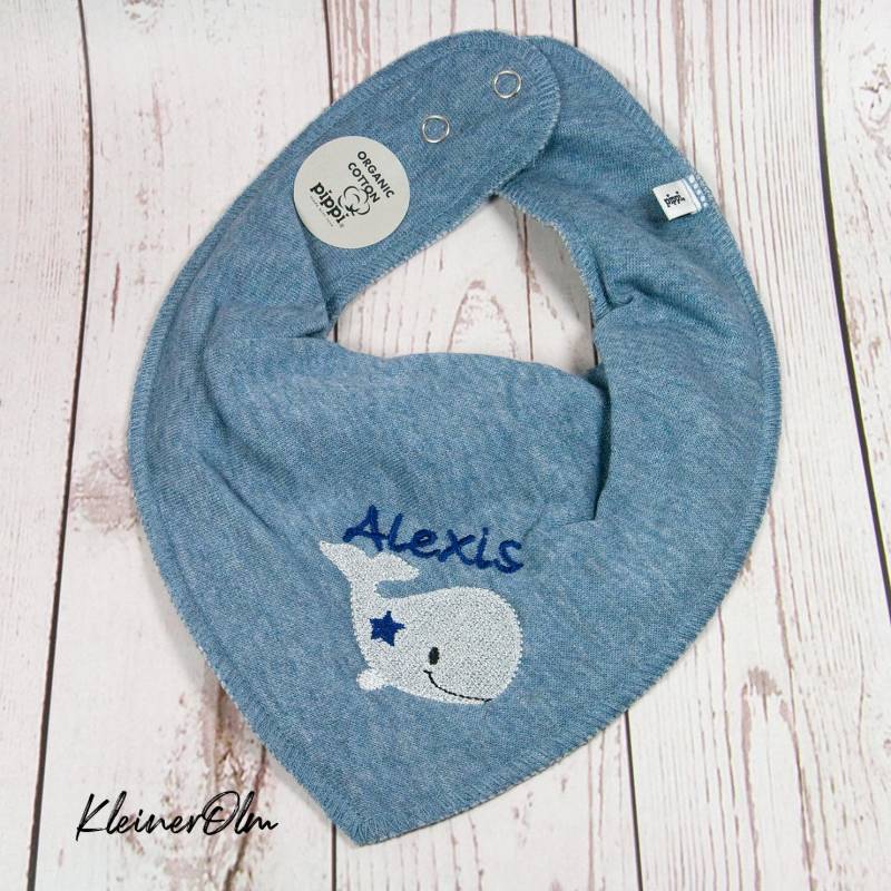 Halstuch Dreieckstuch Mit Druckknöpfen Namen Bestickt Personalisierbar von KleinerOlm