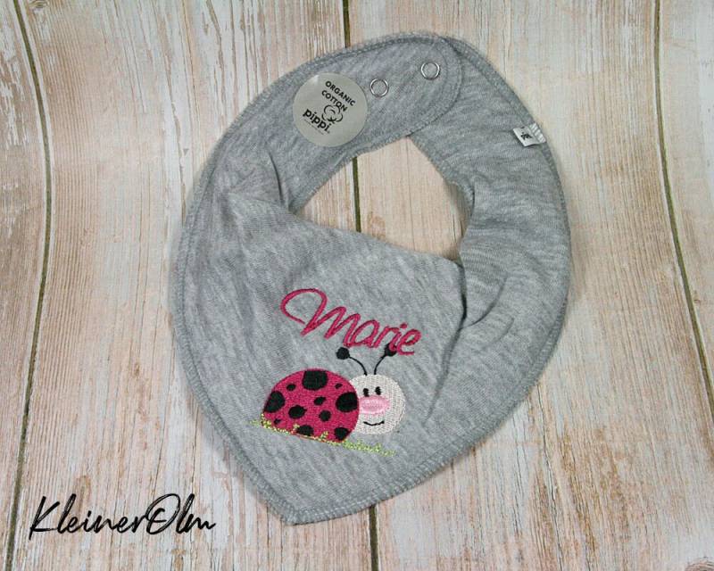 Halstuch Dreieckstuch Mit Druckknöpfen Namen Bestickt Personalisierbar von KleinerOlm