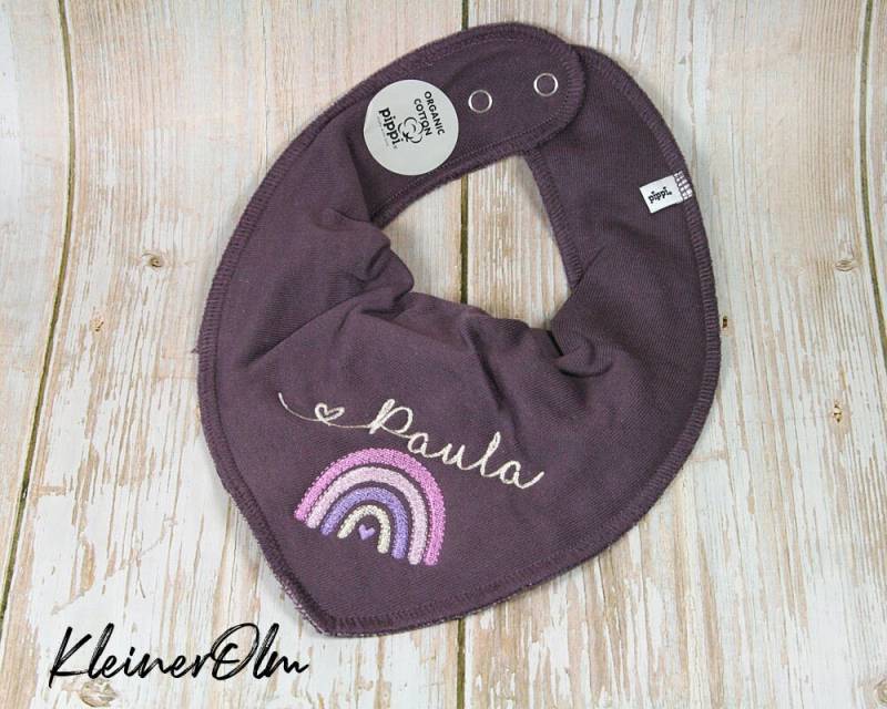 Halstuch Dreieckstuch Mit Druckknöpfen Namen Bestickt Personalisierbar von KleinerOlm