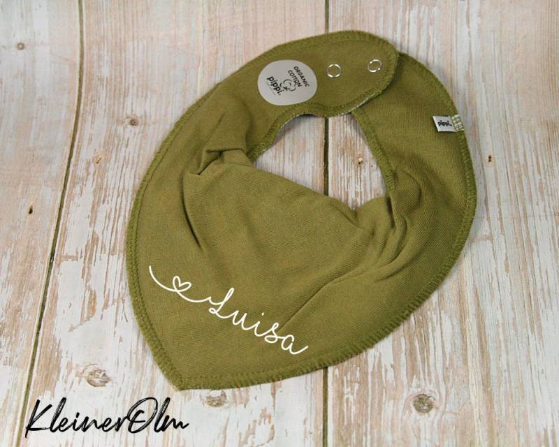 Halstuch Dreieckstuch Mit Druckknöpfen Namen Bestickt Personalisierbar von KleinerOlm