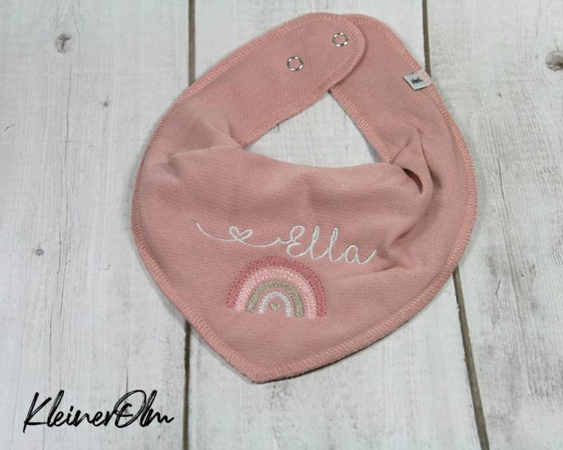 Halstuch Dreieckstuch Mit Druckknöpfen Namen Bestickt Personalisierbar von KleinerOlm