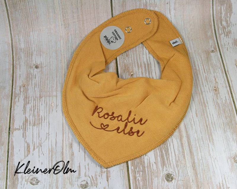 Halstuch Dreieckstuch Mit Druckknöpfen Namen Bestickt Personalisierbar von KleinerOlm