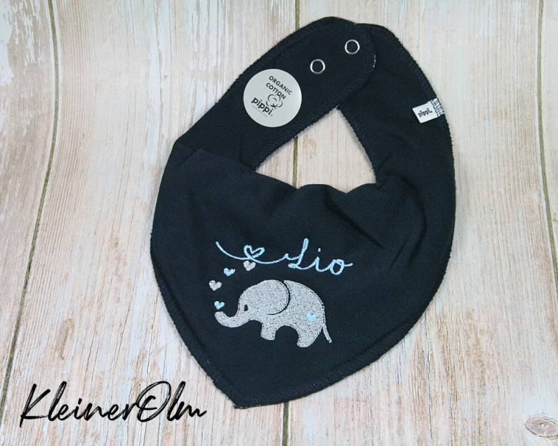Halstuch Dreieckstuch Mit Druckknöpfen Namen Bestickt Personalisierbar von KleinerOlm