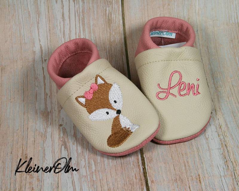 Krabbelpuschen Lederpuschen Babyschuhe Krabbelschuhe Fuchs Mädchen Name Krabbelpuschen Lederpuschen Babyschuhe Krabbelschuhe Fuchs Mädchen Name von KleinerOlm