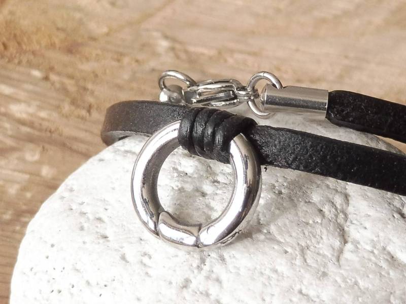 Wechselkette ~ Offener Wechselring Aus Edelstahl Für Wechselanhänger Unisex Lederschmuck von KleinerTruhenschatz