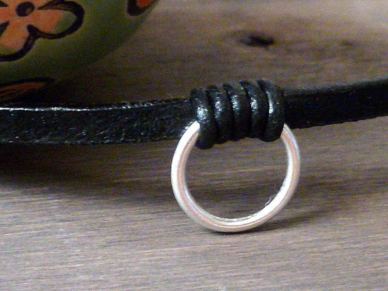 Wechselkette V ~ Versilberter Wechselring Für Wechselanhänger Unisex Lederschmuck von KleinerTruhenschatz