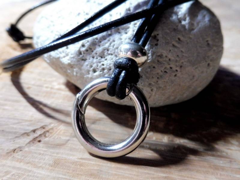 Wechselkette Verstellbar ~ Auswahl 32cm Bis 100cm Offener Wechselring Für Wechselanhänger Lederschmuck von KleinerTruhenschatz