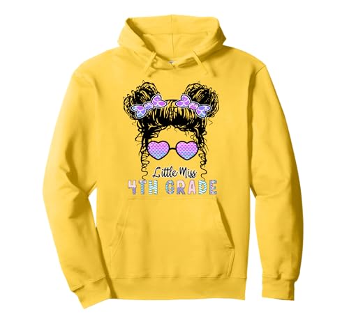 Kleines Mädchen aus der 4. Klasse mit Messy Bun, zurück in Pullover Hoodie Kleines Mädchen aus der 4. Klasse mit Messy Bun, zurück in Pullover Hoodie von Kleines Fräulein, vierte Klasse, zurück in der