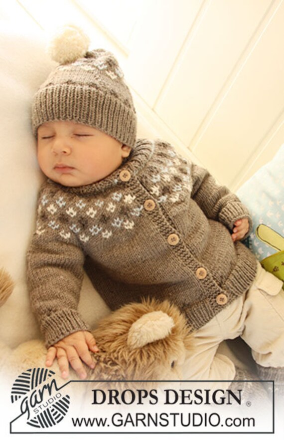 Babyjacke Mit Mütze, Baby Set in Wunschfarbe Handgestrickt Aus Merinowolle von KleinesNadelspiel