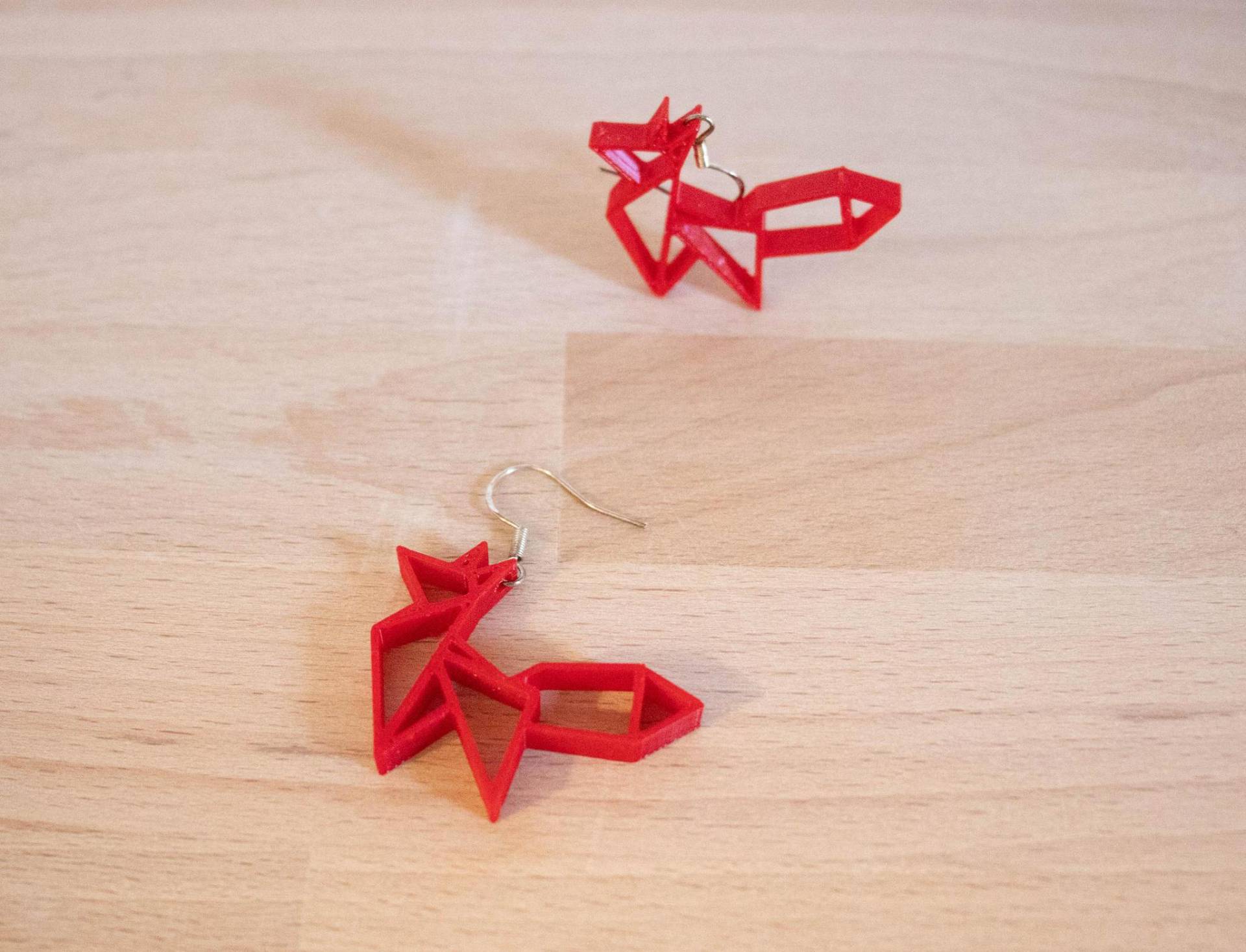 Origami Fox Earrings | 3D Printed Origami Fox Earrings | 3D Printed von KleingedrucktDesign