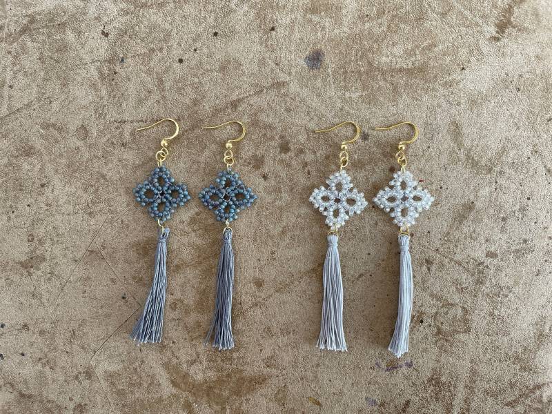 Tatting Lace-Ohrringe/ Ryusei | Sternschnuppche Tatting Lace-Ohrringe/ Ryusei | Sternschnuppche von KleinodPlantsScents