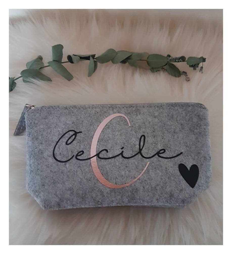 Kosmetiktasche Filz Tasche Geschenk Personalisiert Personalisierte Geschenke von KleinundfeinShop